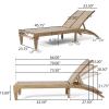 Benfield Outdoor Chaise Lounge – Acacia Wood and Flat Wicker – Light Brown/Light Multibrown (Set of 2)