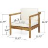 Bonsallo Outdoor Club Chair with Cushions – Acacia Wood – Teak/Cream