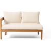 Brooklyn Outdoor 5 Seater Sectional Sofa Chat Set with Cushions – Acacia Wood – Teak/Beige