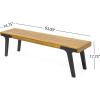 Christopher Knight Home 3 Piece Patio Dining Table,Acacia Wood Table Bench Dining Set,2 Wood Benches with 69” Large Dining Table,Industrial Style Dining Furniture Set for Outdoor Deck, Yard, Porch
