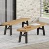 Christopher Knight Home 317964 Bettina Dining Bench, Brushed Gray + Brushed Mahogany