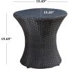 Christopher Knight Home Adriana Outdoor PE Wicker Accent Table, Black