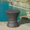 Christopher Knight Home Adriana Outdoor PE Wicker Accent Table, Grey