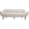 Christopher Knight Home Ahrac Curved Sofa Couch, 83.75” Modern Upholstered Fabric 3 Seater Sofa, Cozy Oversized Loveseat with Wood Frame, Lounge Seating for Living Room Home Rest, Beige