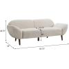 Christopher Knight Home Ahrac Curved Sofa Couch, 83.75” Modern Upholstered Fabric 3 Seater Sofa, Cozy Oversized Loveseat with Wood Frame, Lounge Seating for Living Room Home Rest, Beige