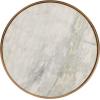 Christopher Knight Home Ale Round Accent Table, Small End Table with Marble Top, Aluminum Living Room Side Table with Half-Dome Base, Modern Bedside Table, Space Saving Furniture, Antique Brass+White