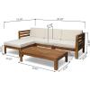 Christopher Knight Home Alice Outdoor 5 Piece Acacia Wood Sofa Set, Teak Finish, Beige