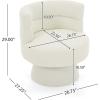 Christopher Knight Home Andree Contemporary 360° Swivel Accent Chair, Boucle Upholstered Swivel Chair, Super Comfort Single Lounge Sofa with Rotation for Living Room/Bedroom/Home Office, Cream White