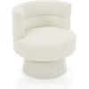 Christopher Knight Home Andree Contemporary 360° Swivel Accent Chair, Boucle Upholstered Swivel Chair, Super Comfort Single Lounge Sofa with Rotation for Living Room/Bedroom/Home Office, Cream White