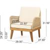 Christopher Knight Home Annisa Outdoor Club Chair with Cushions – Acacia Wood and Rope – Teak/Light Brown/Beige