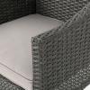 Christopher Knight Home Antibes Outdoor Wicker Dining Chairs with Water Resistant Cushions, 2-Pcs Set, Grey / Silver