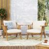 Christopher Knight Home Arcola Outdoor Club Chair with Cushion – Acacia Wood – Teak/Beige (Set of 2)(Chairs)