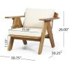 Christopher Knight Home Arcola Outdoor Club Chair with Cushion – Acacia Wood – Teak/Beige (Set of 2)(Chairs)