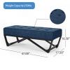 Christopher Knight Home Assis Upholstered Ottoman Bench, Tufted Top Upholstered Ottoman Foot Stool for Bedroom Home Office, Modern Coffee Table for Living Room, Navy Blue