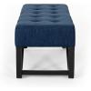 Christopher Knight Home Assis Upholstered Ottoman Bench, Tufted Top Upholstered Ottoman Foot Stool for Bedroom Home Office, Modern Coffee Table for Living Room, Navy Blue