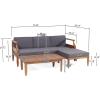 Christopher Knight Home Aston Outdoor 3 Seater Sofa Chat Set with Ottoman – Acacia Wood – Teak/Dark Gray