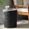 Christopher Knight Home Aubree Outdoor 16″ Light-Weight Concrete Side Table, Black