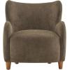 Christopher Knight Home Auden Wingback Accent Chair, Fabric Club Chair, Velvet Upholstered Armchair, Curved Backrest Single Sofa, Soft Cushion Seating, Reading Lounge Chair for Living Room, Brown