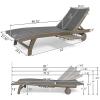 Christopher Knight Home Banzai Outdoor Wicker and Wood Adjustable Chaise Lounge with Pull-Out Tray, Set of 4
