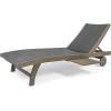 Christopher Knight Home Banzai Outdoor Wicker and Wood Adjustable Chaise Lounge with Pull-Out Tray, Set of 4