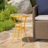 Christopher Knight Home Barnsfield Outdoor Ceramic Tile Side Table with Iron Frame, Yellow(Table)