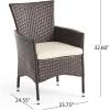 Christopher Knight Home Biella Outdoor 5 Piece Wood and Wicker Dining Set, Teak Finish and Multi Brown