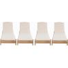 Christopher Knight Home Brolen Acacia Wood Chaise Lounge Chair Outdoor Set of 4, Patio Outdoor Chaise Lounge with Cushions, Adjustable Backrest Lounge Sofa, Wooden Sunbathing Pool Lounger, Teak+Beige