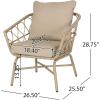 Christopher Knight Home Bruce Outdoor Club Chairs with Cushions – Wicker – Light Brown/Beige (Set of 2)