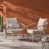 Christopher Knight Home Bruce Outdoor Club Chairs with Cushions – Wicker – Light Brown/Beige (Set of 2)