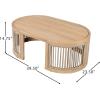 Christopher Knight Home Buekaz Outdoor Acacia Wood Coffee Table with Woven Rope Accents, Outdoor Patio Slatted Oval Centerpiece, Boho Chic Garden Sofa Side Accent Table for Modern Decor, Light Teak