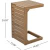 Christopher Knight Home C-Shaped End Table, Acacia Wood Patio Side Table,Patio Garden Stool Coffee End Table,Decorative Table for Patio or Balcony,Brown(Brown Finish)