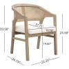 Christopher Knight Home Cami 7 Piece Dining Set with Armchairs, Wooden Dining Table Set for 6, Spacious Kitchen Table Chairs Set of 6, Upholstered Chairs with Rattan Curved Back, Beige + Natural Ash