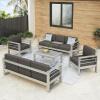 Christopher Knight Home Cape Coral Aluminum Chat Set, 5-Pcs Set, Khaki