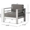 Christopher Knight Home Cape Coral Outdoor Aluminum Chat Set with Fire Table, Khaki / Light Grey