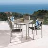 Christopher Knight Home Cape Coral Outdoor Aluminum and Wicker 4-Seater Dining Set, Silver and Gray