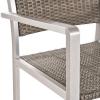 Christopher Knight Home Cape Coral Outdoor Aluminum and Wicker 4-Seater Dining Set, Silver and Gray