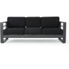 Christopher Knight Home Cape Coral Outdoor Grey Aluminum 5 Piece Conversation Set with Water Resistant Cushions