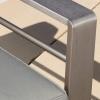 Christopher Knight Home Cape Coral Outdoor V-Shaped Sofa set with Fire Table, Khaki / Light Grey