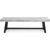 Christopher Knight Home Carlisle Outdoor Benches – Acacia Wood – Sandblasted Light Gray/Black (Set of 2)