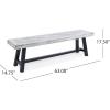 Christopher Knight Home Carlisle Outdoor Benches – Acacia Wood – Sandblasted Light Gray/Black (Set of 2)