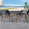 Christopher Knight Home Caroline Outdoor Acacia Wood Club Chairs with Cushion (Set of 2), Teak