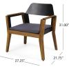 Christopher Knight Home Caroline Outdoor Acacia Wood Club Chairs with Cushion (Set of 2), Teak