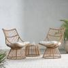 Christopher Knight Home Caryl Chat Set, Light Brown + Beige