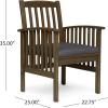 Christopher Knight Home Casa Outdoor Acacia Wood 5 Piece Dining Set with Round Table and Water Resistant Cushion, Gray Finish and Dark Gray