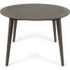 Christopher Knight Home Casa Outdoor Acacia Wood 5 Piece Dining Set with Round Table and Water Resistant Cushion, Gray Finish and Dark Gray