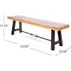 Christopher Knight Home Catriona Outdoor Acacia Wood Bench with Metal Accents, Teak Finish / Rustic Metal 14. 50 x 63 x 17. 75 inches(Wood Bench)