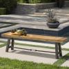 Christopher Knight Home Catriona Outdoor Acacia Wood Bench with Metal Accents, Teak Finish / Rustic Metal 14. 50 x 63 x 17. 75 inches(Wood Bench)
