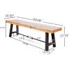 Christopher Knight Home Catriona Outdoor Dining Benches – Acacia Wood – Teak/Rustic Metal (Set of 2)