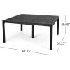 Christopher Knight Home Coadn Outdoor Aluminum Dining Table, 61″ Square Patio Table with Woven Metal Tabletop, Antique Matte Black Cast Aluminum Garden Table for Poolside & Patio Dining
