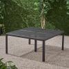 Christopher Knight Home Coadn Outdoor Aluminum Dining Table, 61″ Square Patio Table with Woven Metal Tabletop, Antique Matte Black Cast Aluminum Garden Table for Poolside & Patio Dining